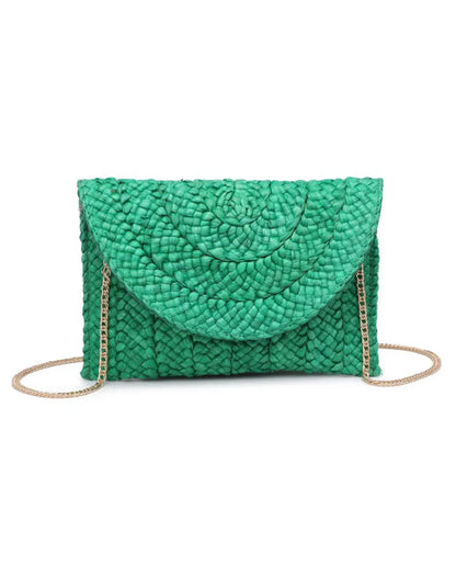 Poolside Green Straw Clutch