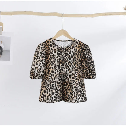 Leopard Print Sleeve Shirt