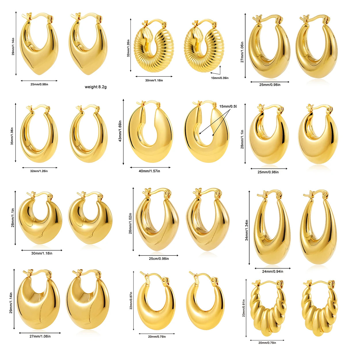 Géraldine | Vintage Chunky Earrings