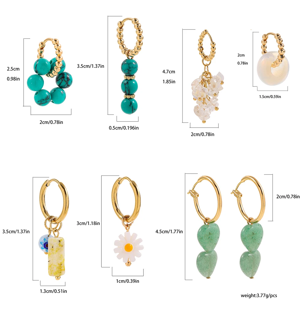 Béatrice | Boucles d'oreilles colorées complexes