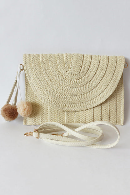 Faux Rattan Clutch