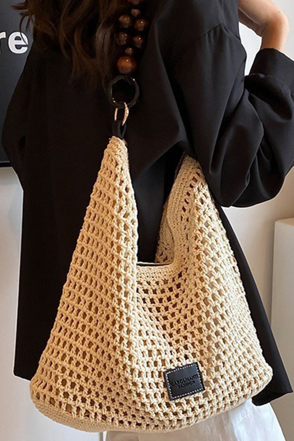 Retro Hollow Straw Shoulder Bag