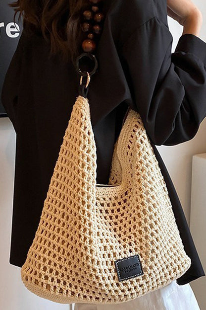 Retro Hollow Straw Shoulder Bag