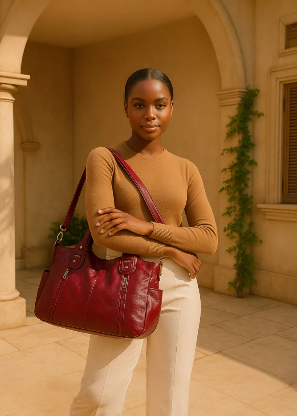 Elegant Vegetable Leather Tote Bag for Everyday Use