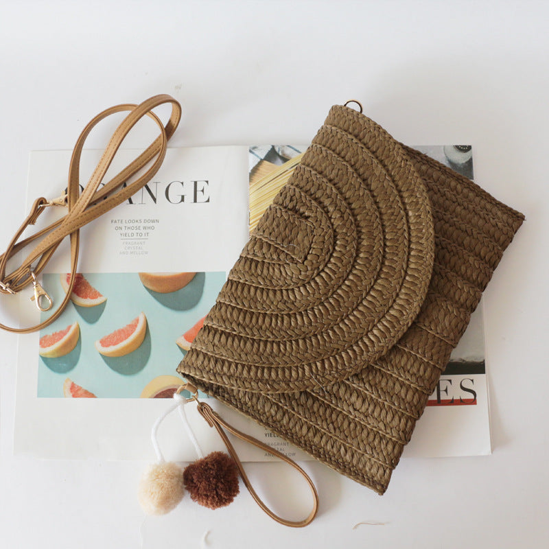 Faux Rattan Clutch