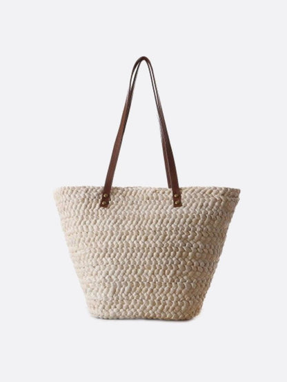 White wicker shopping bag