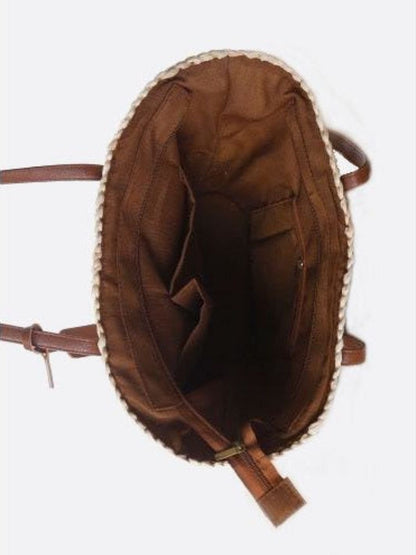 White wicker shopping bag