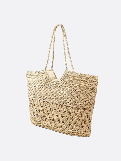Braided straw tote bag