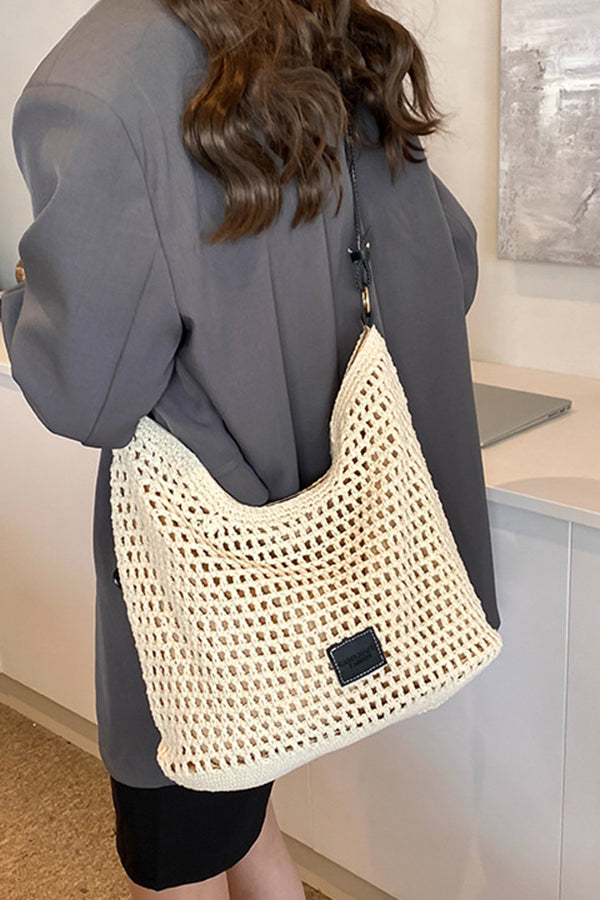 Retro Hollow Straw Shoulder Bag