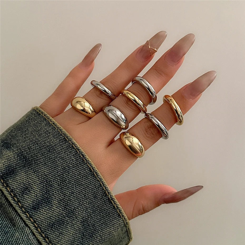 Anneaux de gouttelettes vintage (8 pièces)