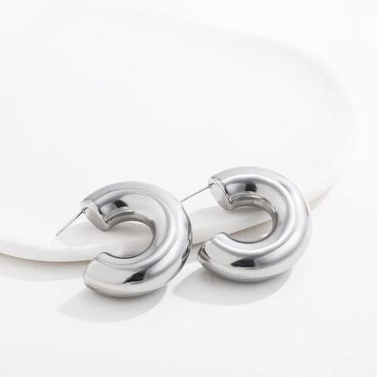 Argent | Grosses boucles d'oreilles créoles