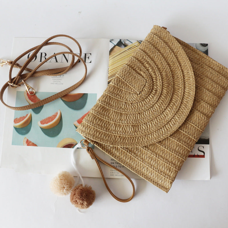 Faux Rattan Clutch