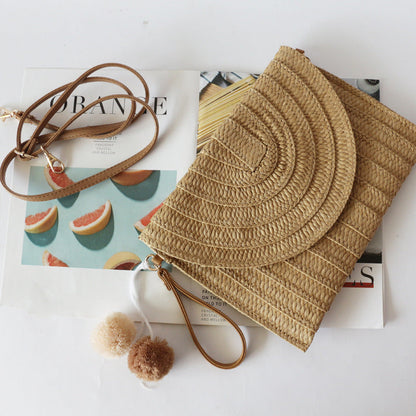 Faux Rattan Clutch