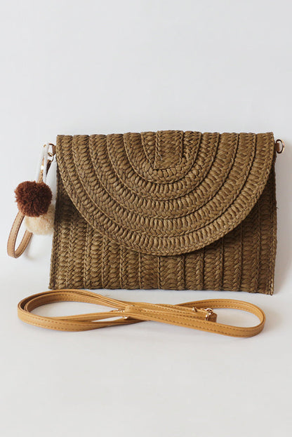 Faux Rattan Clutch