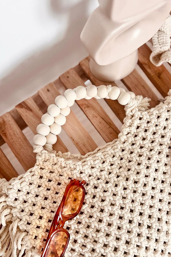 Woven Tassel Cotton Handbag