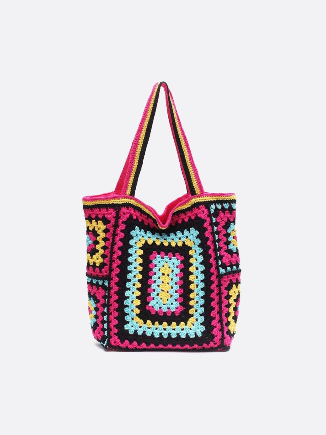 Large crocheted cotton tote bag