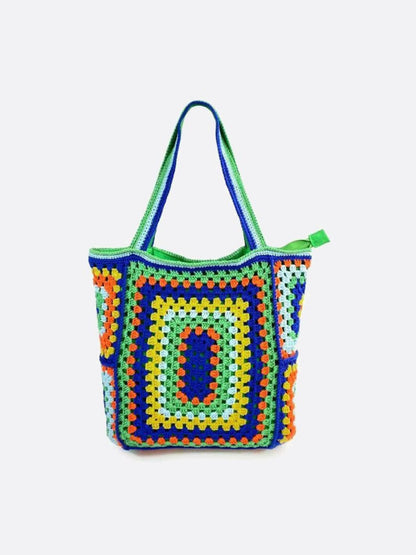 Large crocheted cotton tote bag