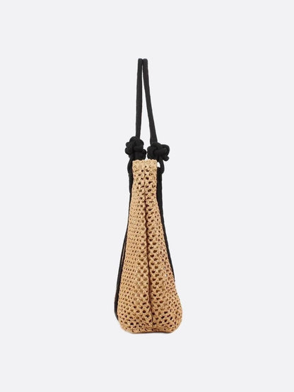 Large woven straw tote bag