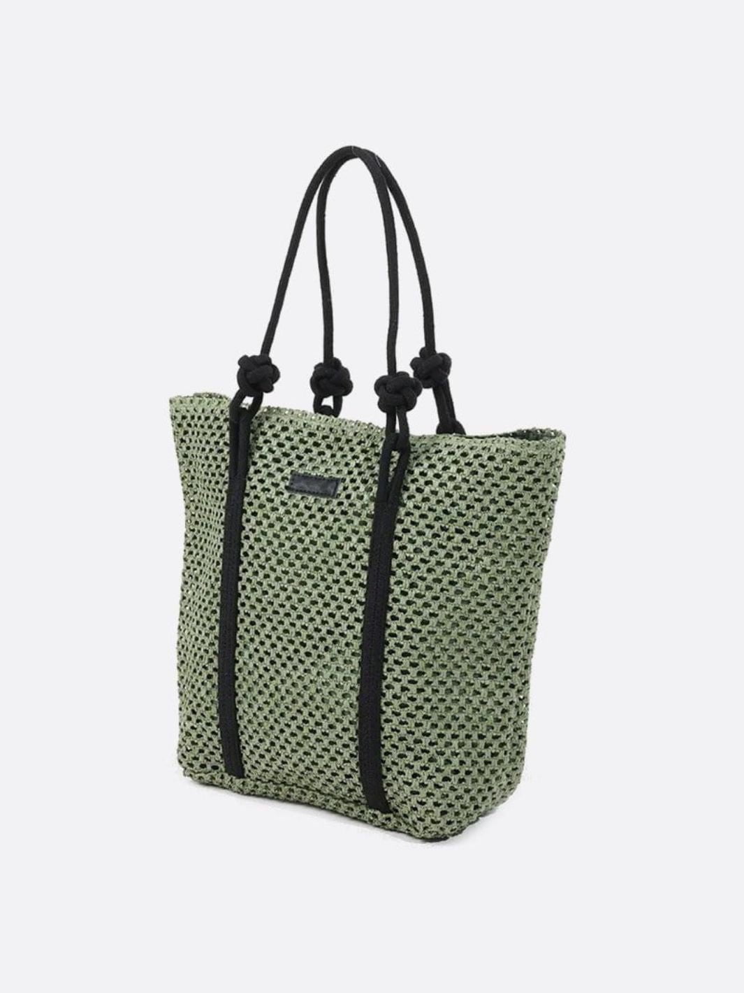 Large woven straw tote bag