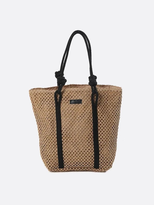 Large woven straw tote bag
