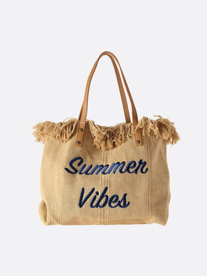 Large Summer Canvas Tote Bag