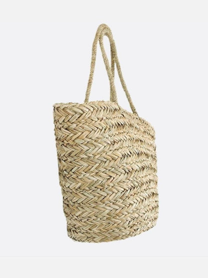 Large woven wicker tote bag