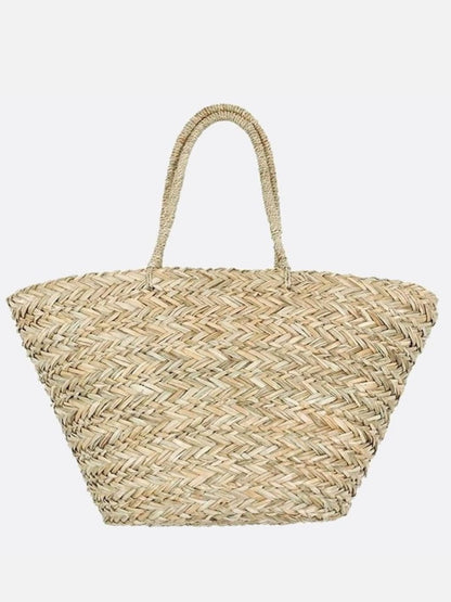 Large woven wicker tote bag