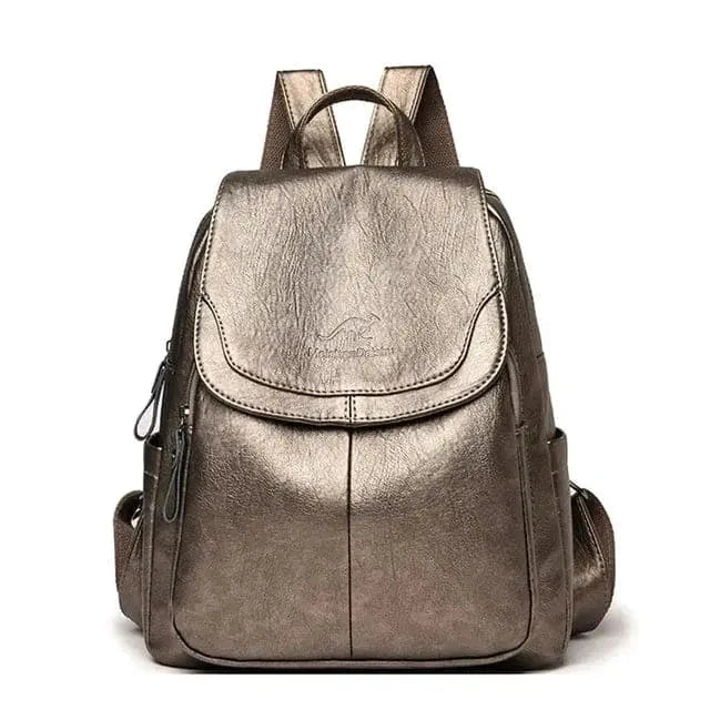 Genuine Leather Anti-Theft Backpack