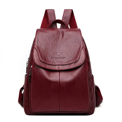 Genuine Leather Anti-Theft Backpack