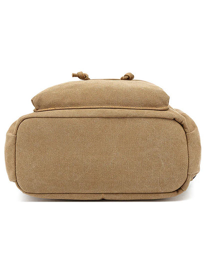 Canvas Travel Backpack with Leather Trim