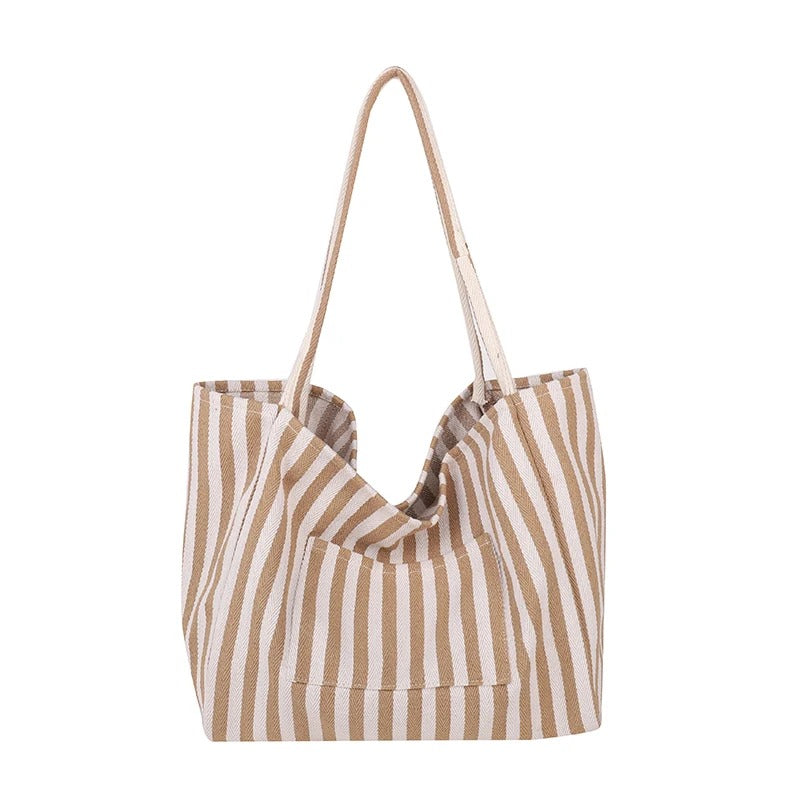 Summer Stripe Canvas Tote Bag