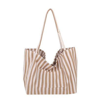 Summer Stripe Canvas Tote Bag