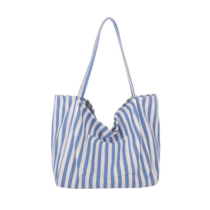 Summer Stripe Canvas Tote Bag