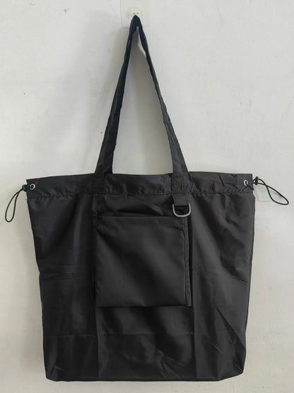 Patchwork Canvas Drawstring Tote Bag