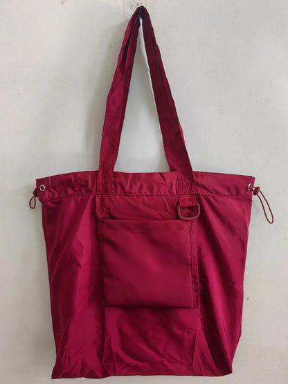 Patchwork Canvas Drawstring Tote Bag