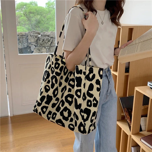 Leopard Canvas Tote Bag