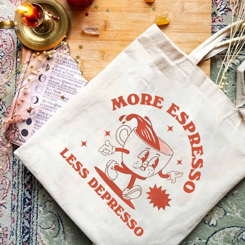 Cotton Canvas Shoulder Tote - Espresso