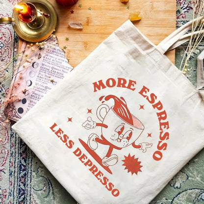 Cotton Canvas Shoulder Tote - Espresso