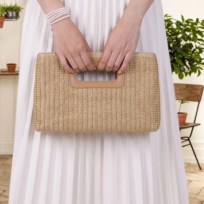 Elegant Woven Straw Clutch