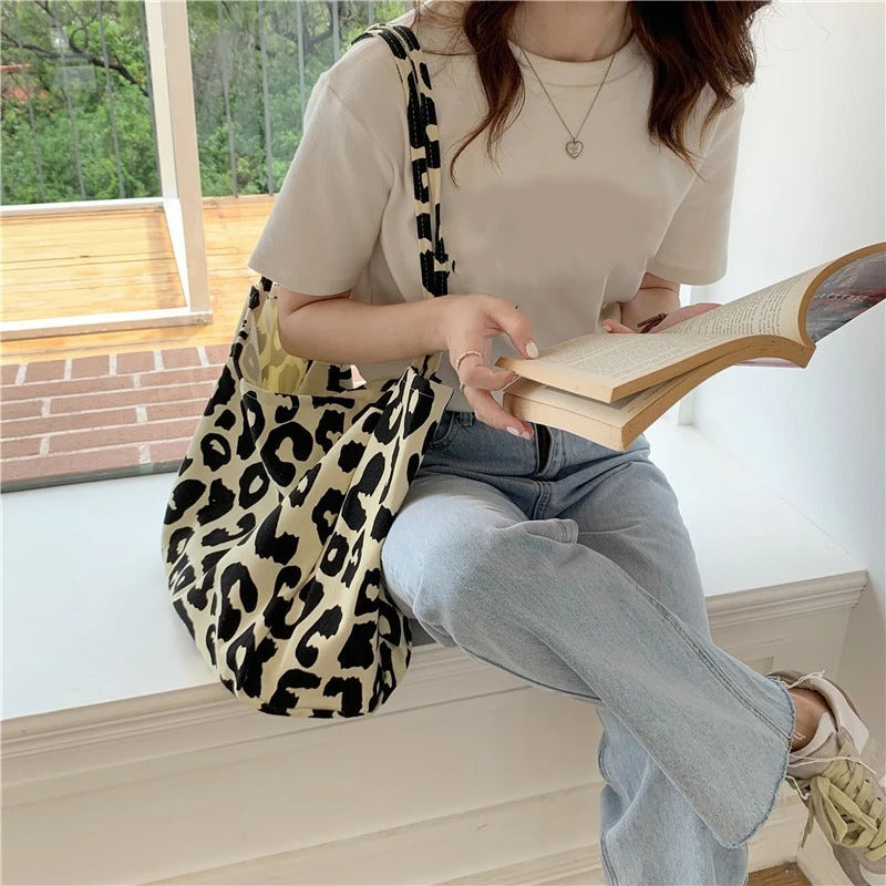 Leopard Canvas Tote Bag