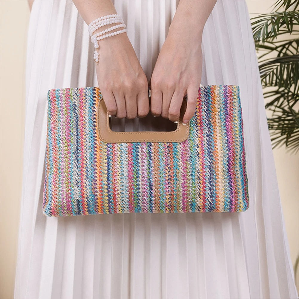 Elegant Woven Straw Clutch