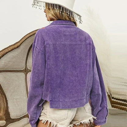 Floral Corduroy Bomber Jacket