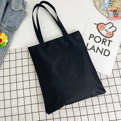 Cotton Canvas Shoulder Tote - Plain