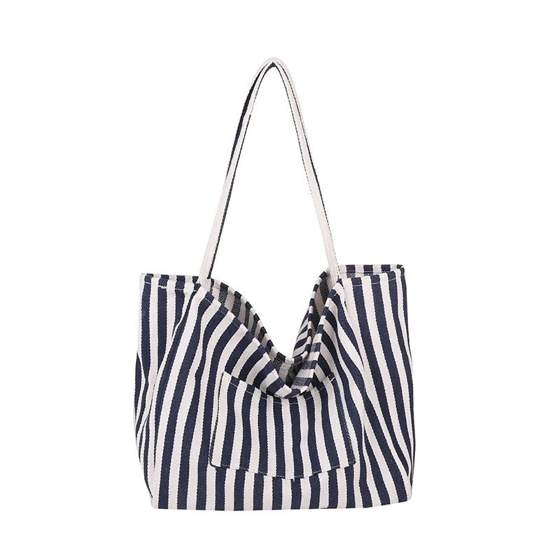 Summer Stripe Canvas Tote Bag