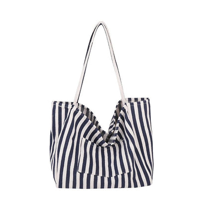 Summer Stripe Canvas Tote Bag