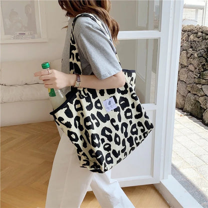 Leopard Canvas Tote Bag