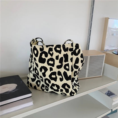Leopard Canvas Tote Bag