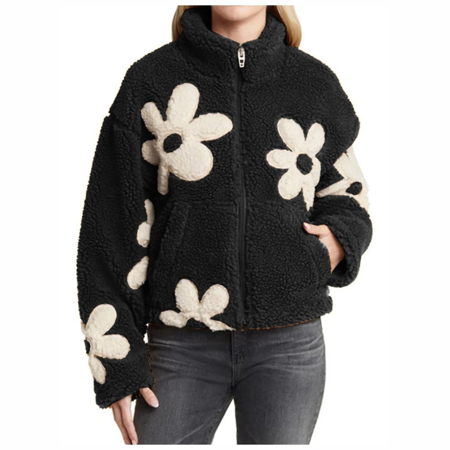 Lambswool Fuzzy Bomber Jacket