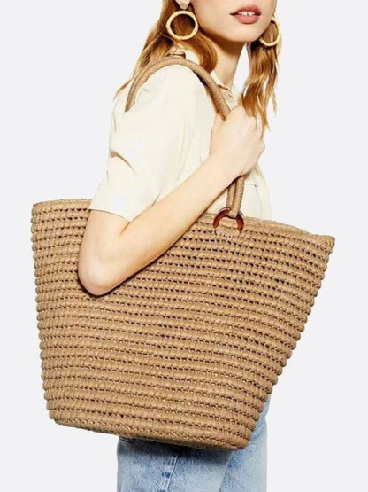 Straw shopping basket