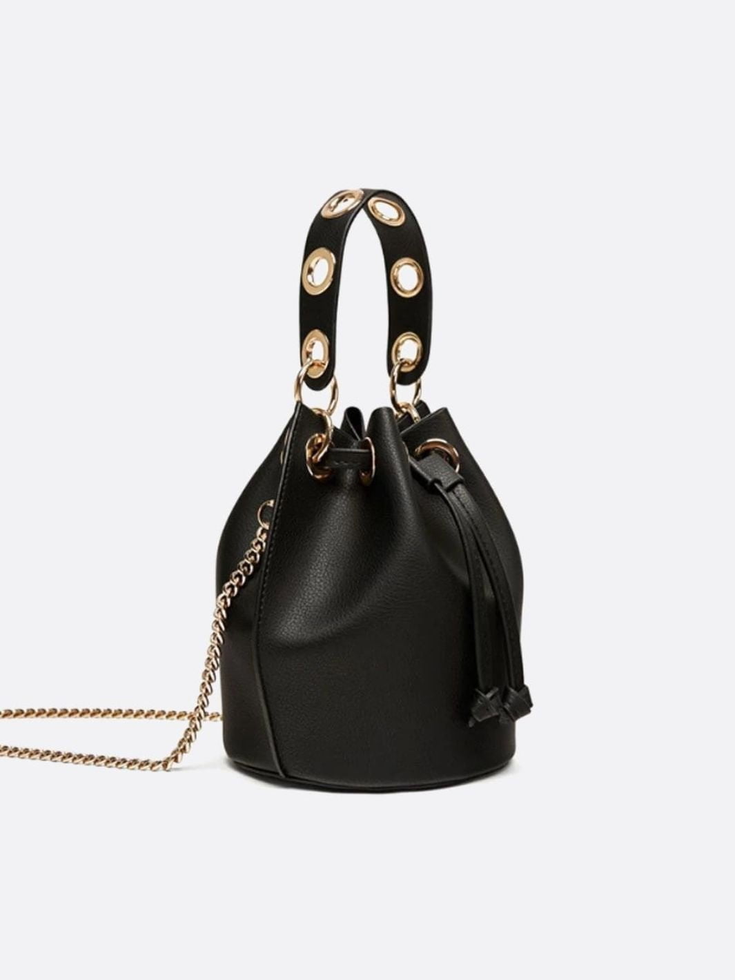Small Vegan Leather Bucket Bag